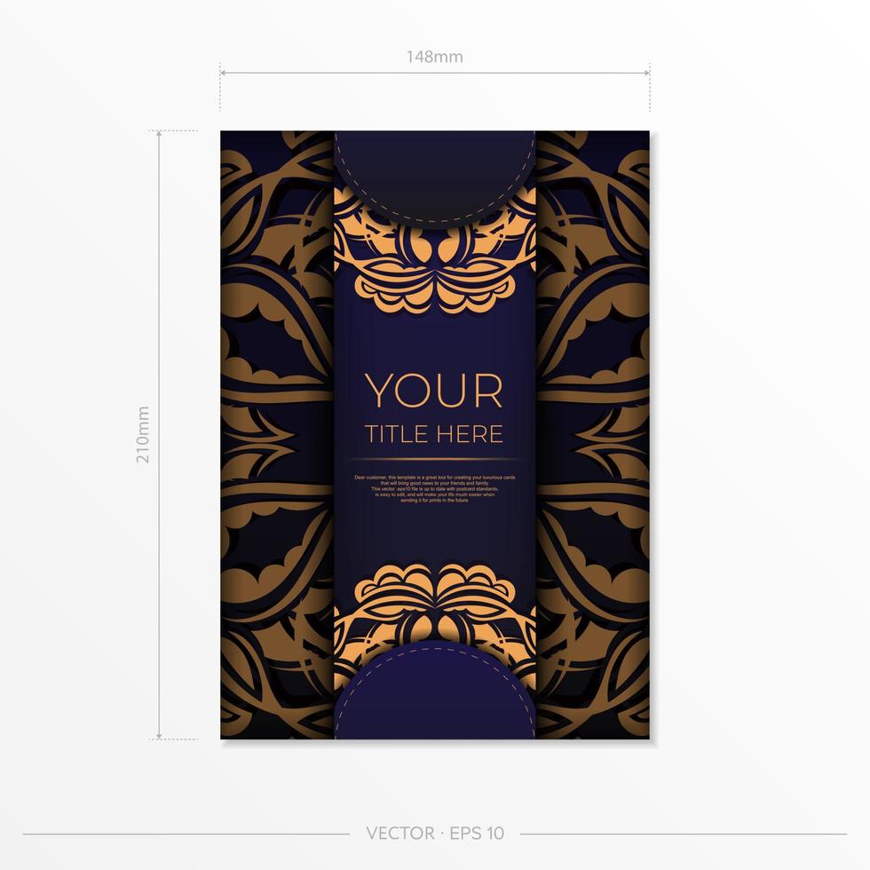 eleganta lila vykort design med lyxig grekisk mönster. vektor inbjudan kort med årgång prydnad.