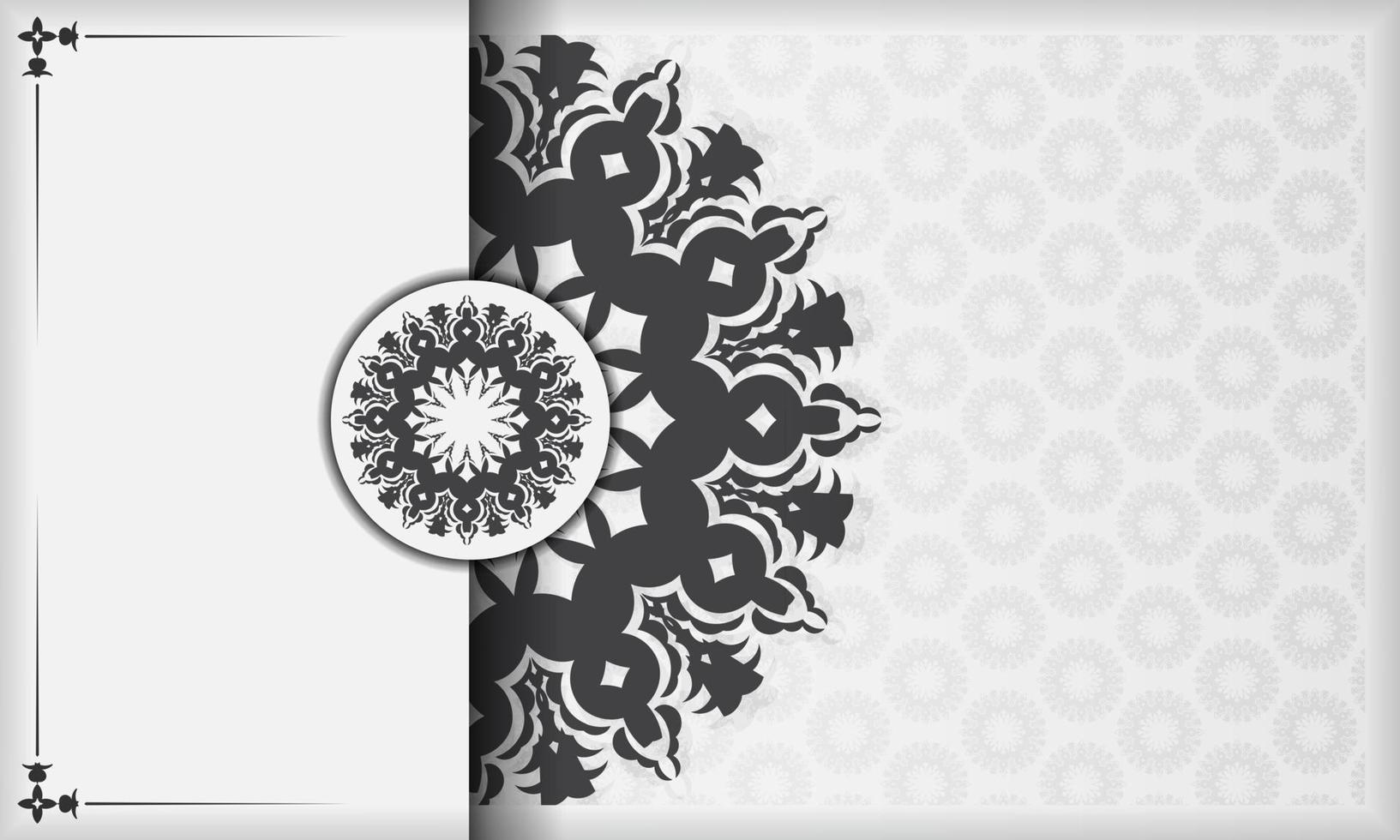 vektor design av inbjudan kort med lyx prydnad. vit baner med grekisk lyx ornament för din design.