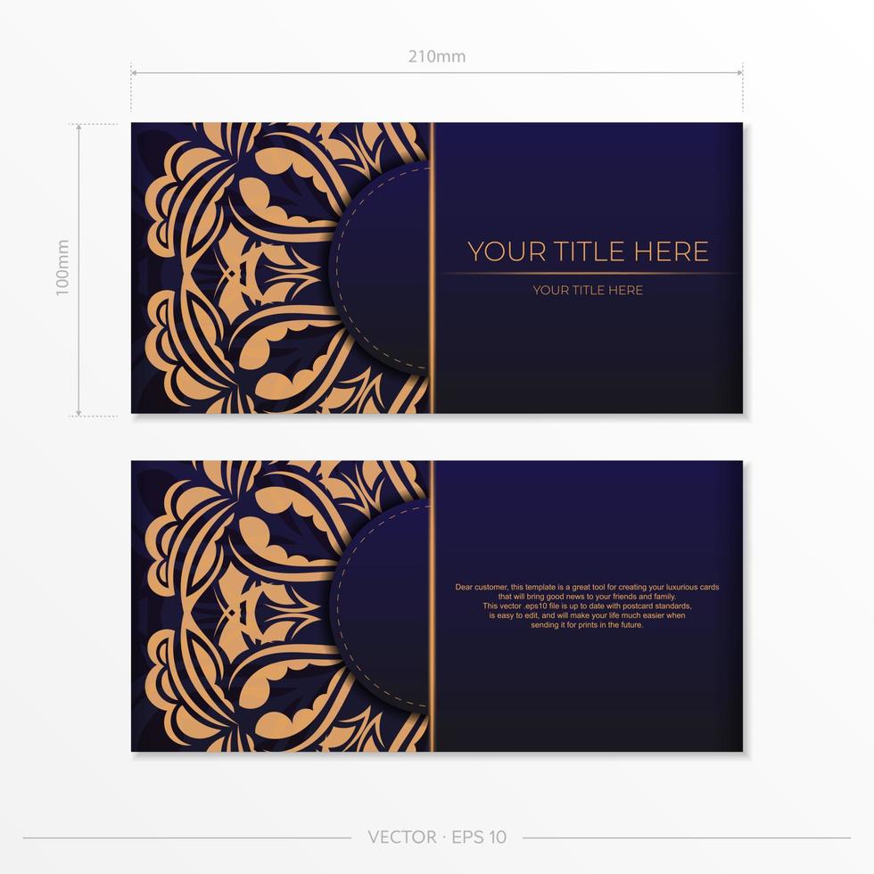 eleganta vektor mall för vykort skriva ut design i lila Färg med lyx grekisk mönster. framställning ett inbjudan kort med årgång ornament.