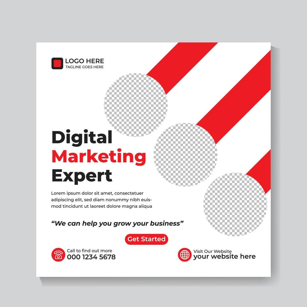 Postvorlage für digitales Marketing und Corporate Social Media oder kostenloser Vektor für Web-Banner