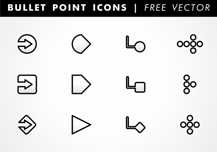 Bullet Point Icons kostenloser Vektor