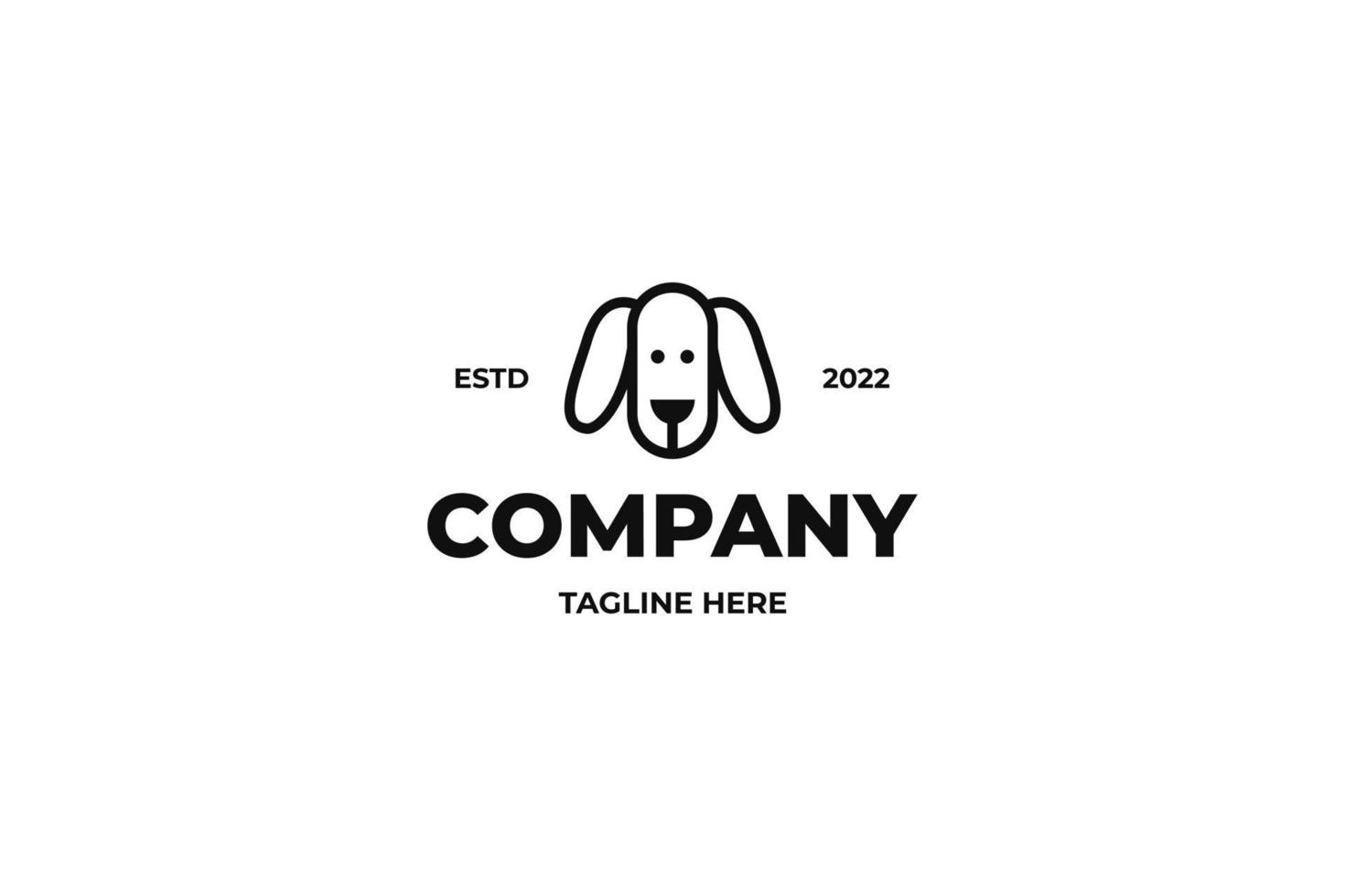 platt hund logotyp design vektor ikon illustration aning