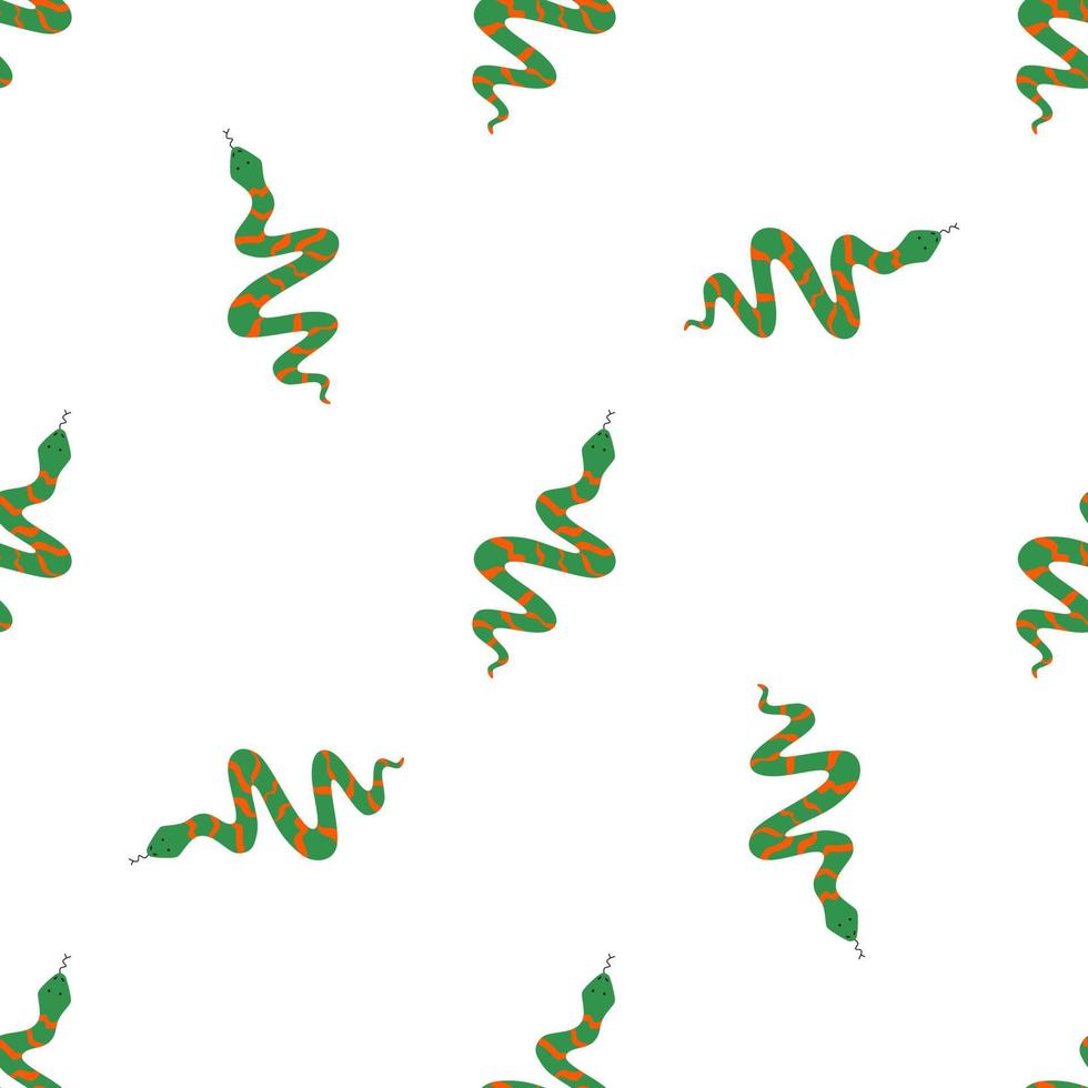 barn s sömlös mönster med ormar på en vit bakgrund. vektor