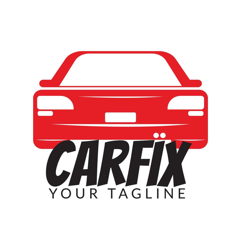 Auto-Fix-Logo. vektorillustration des roten autos vektor