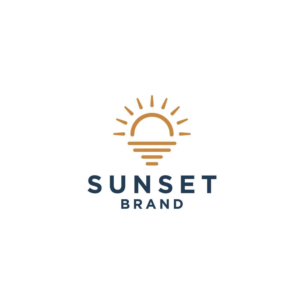 Sonnenuntergang einfaches Logo-Design. linie kunst logo illustration vektor