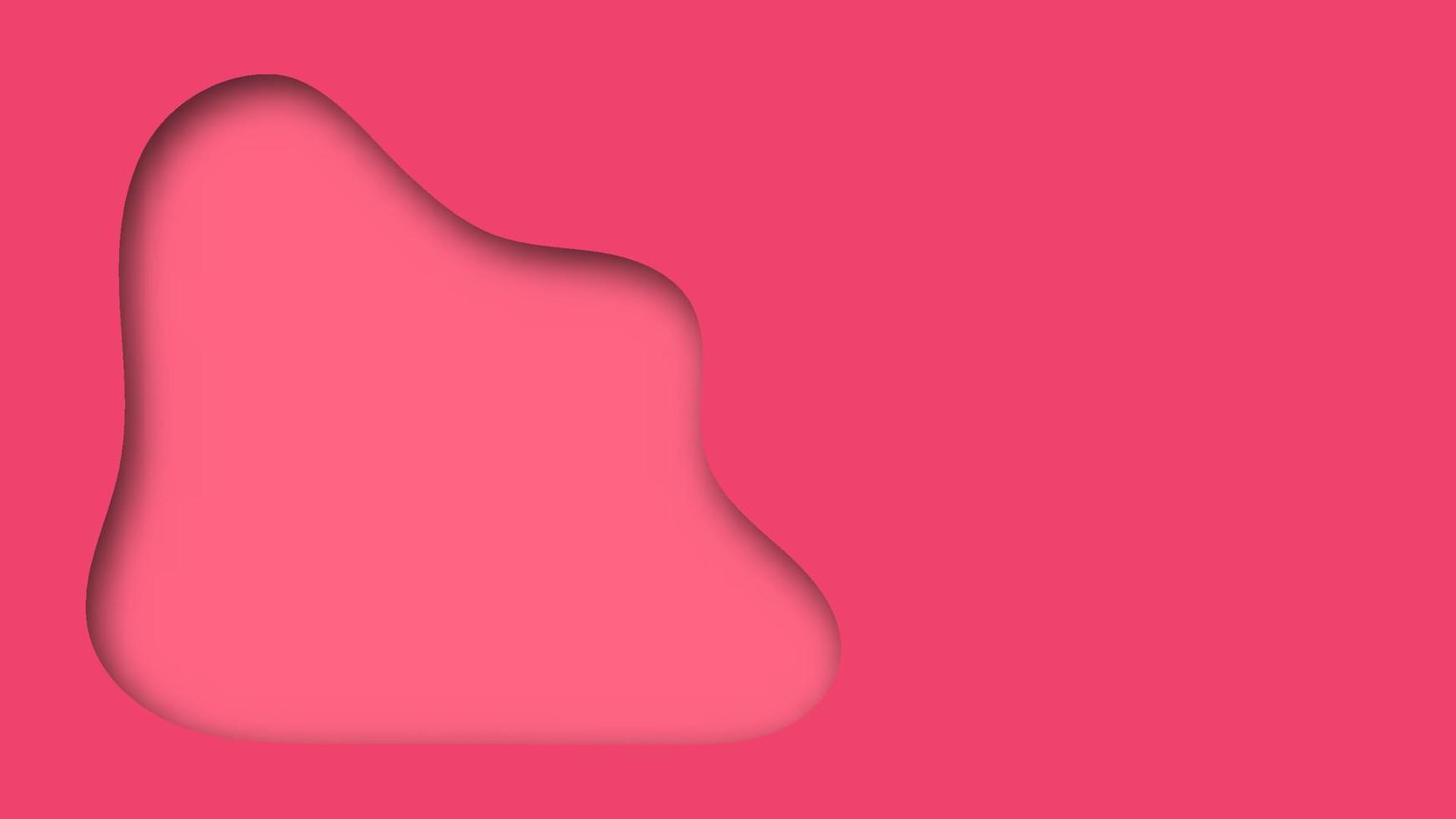 rosa papierschnitt mit kurvenform mit kopienraum auf weißem hintergrund vektor