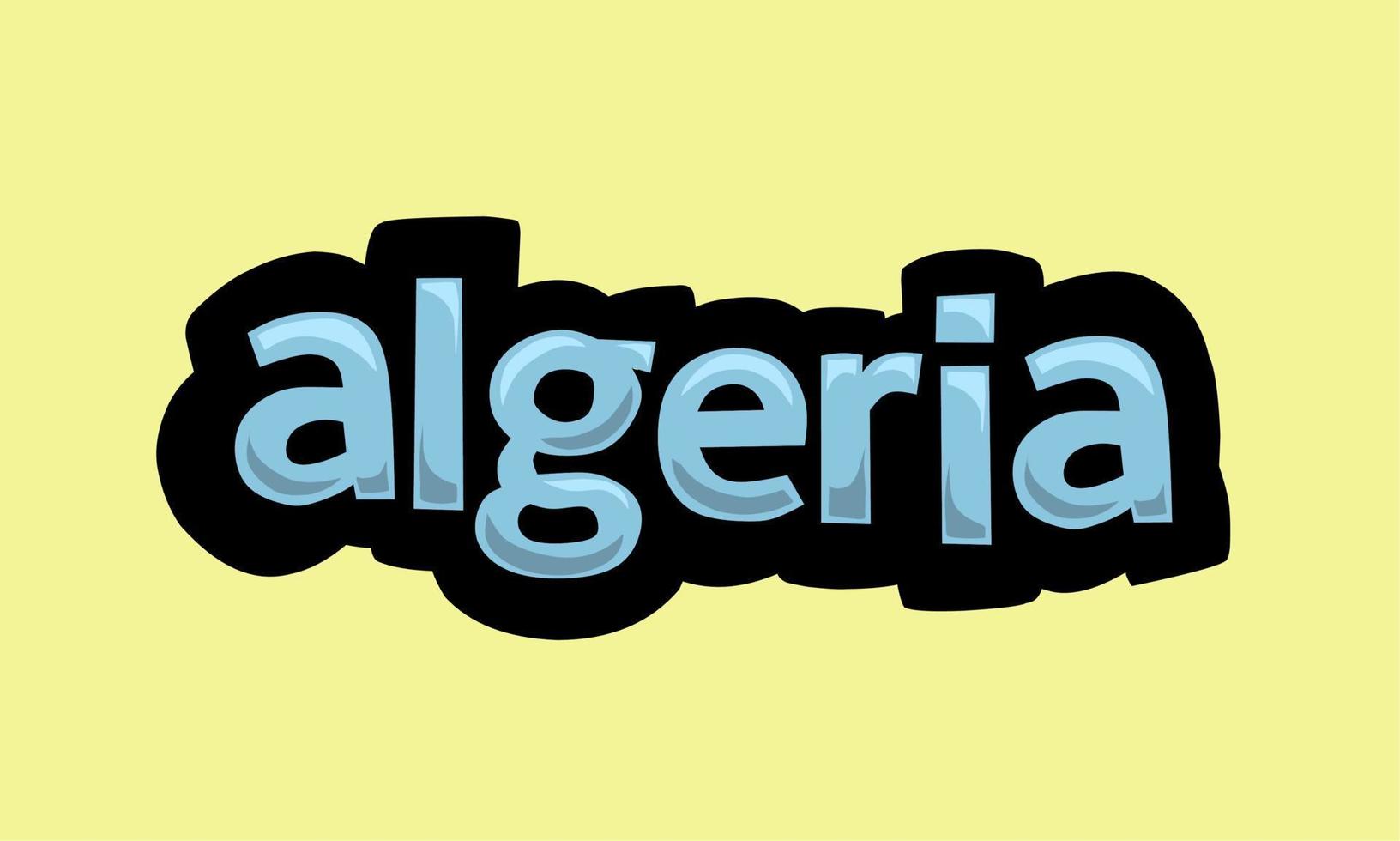 algeriet skrivning vektor design på en gul bakgrund