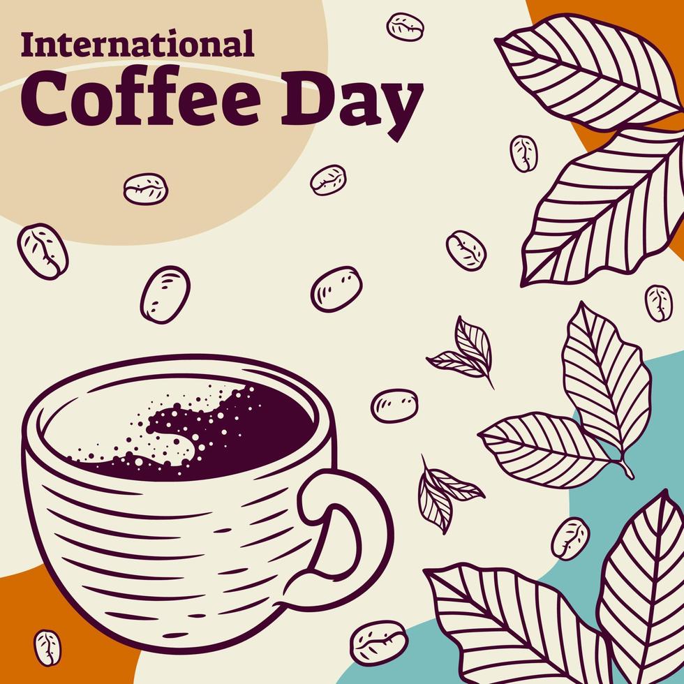 internationell kaffe dag grafisk illustration vektor