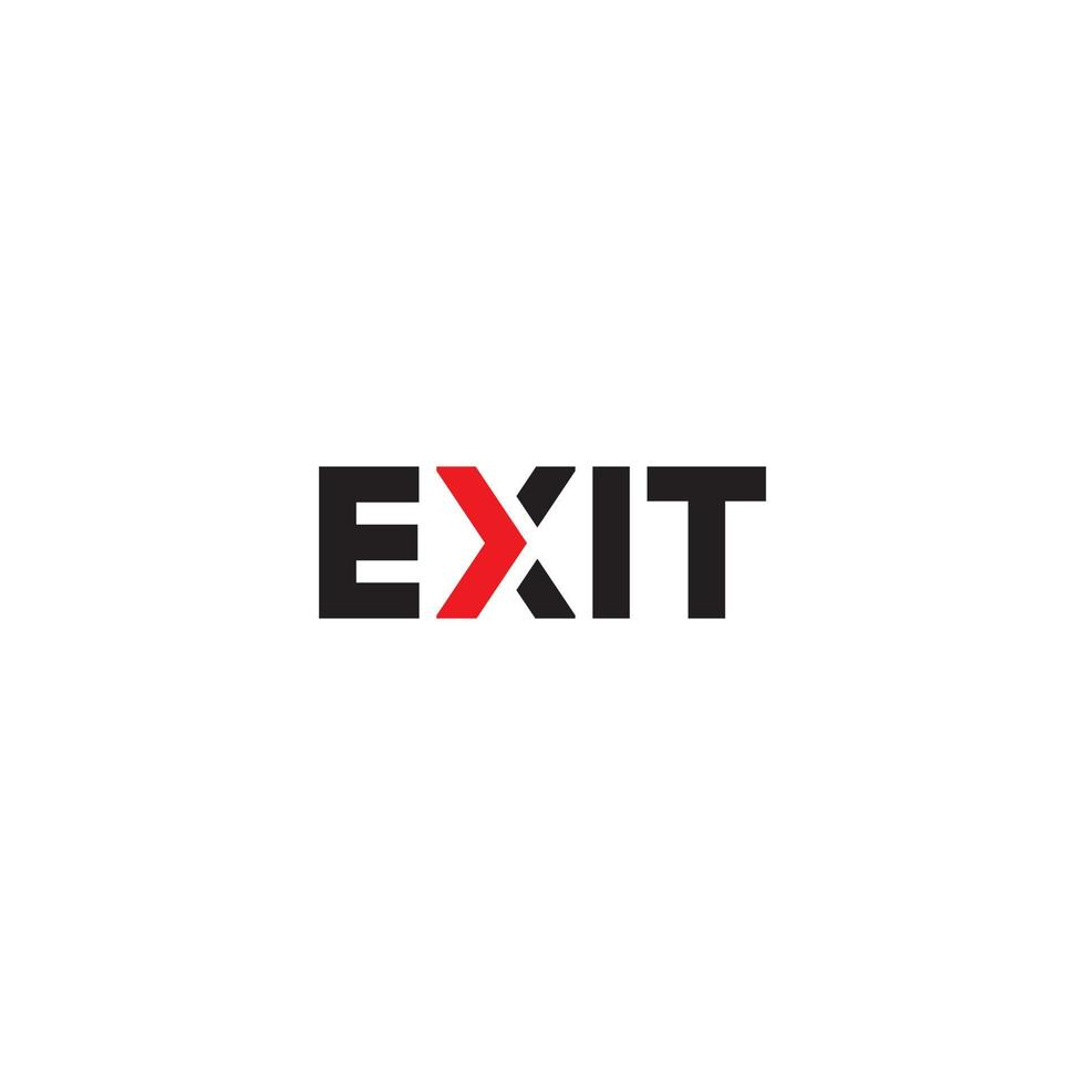 Exit-Text-Logo-Design-Vektor isoliert auf weißem Hintergrund. vektor