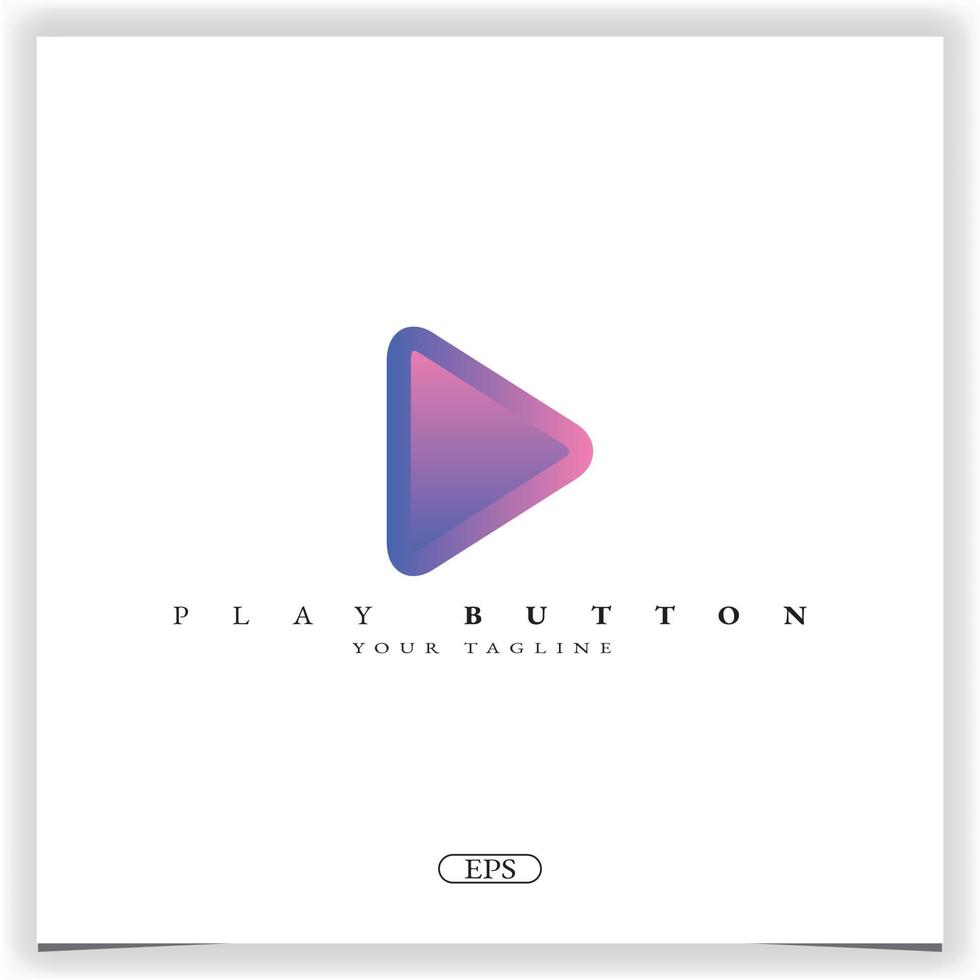 Play Button Logo Premium eleganter Vorlagenvektor eps 10 vektor