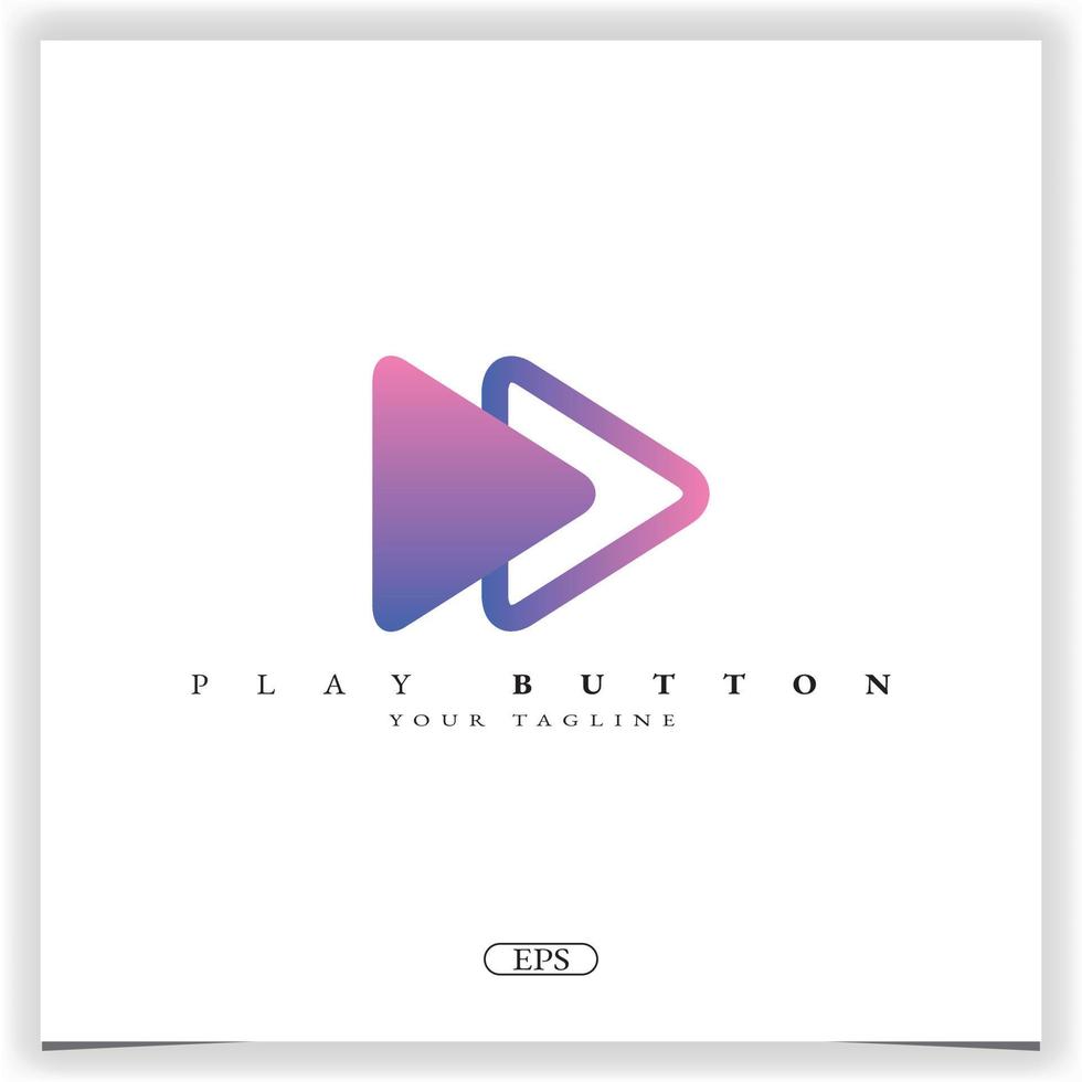 Play Button Logo Premium eleganter Vorlagenvektor eps 10 vektor