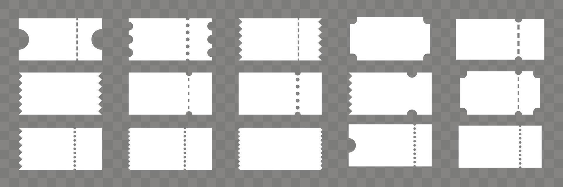 uppsättning av biljetter mall av annorlunda formulär. vektor illustration