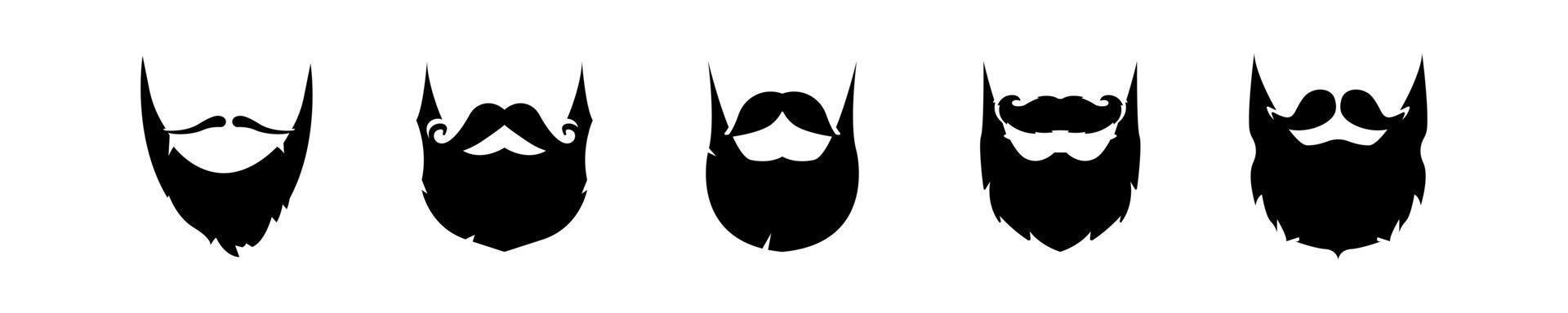 barberare logotyp. skägg uppsättning vektor ikoner