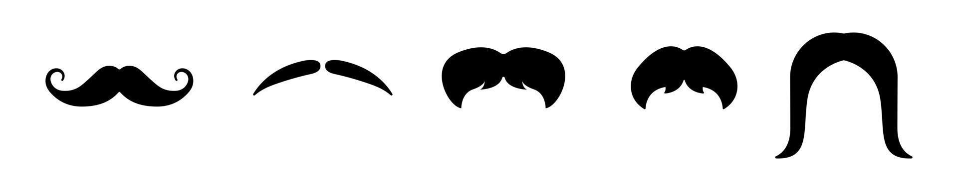 mustasch samling. vektor illustration