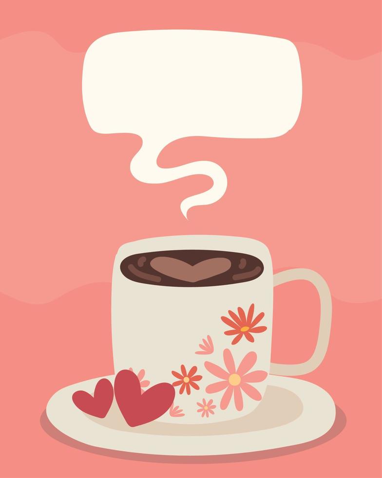 kaffe kopp hjärta kärlek vektor