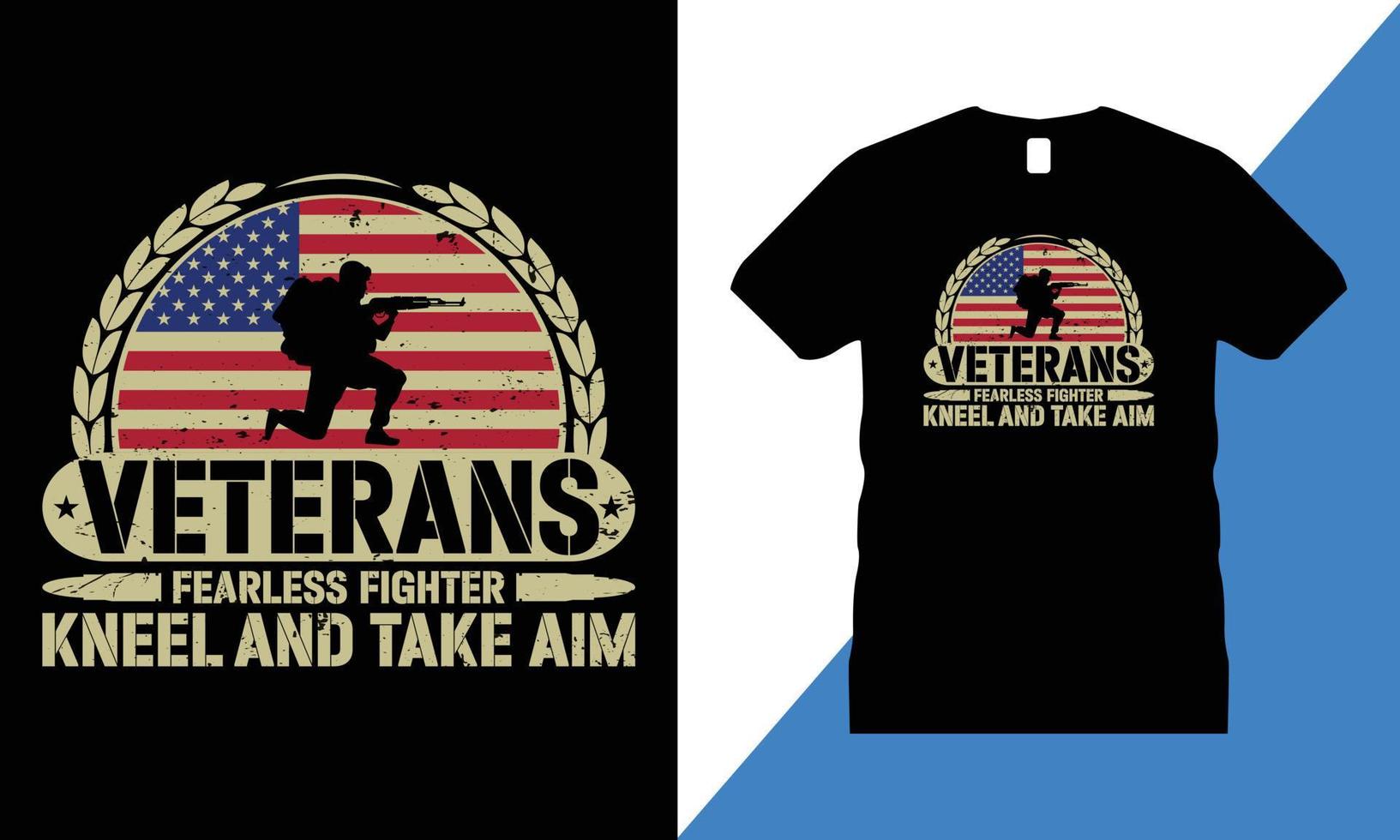 Veteranen-Grafik-T-Shirt-Design-Vektor. Usa, T-Shirt, Militär, Freiheit, Flagge, Armee, Denkmal, vektor