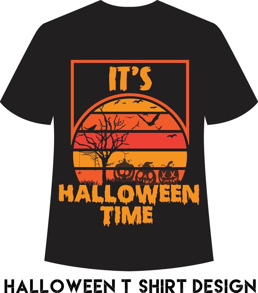 es ist Halloween-Zeit-T-Shirt-Design für Halloween vektor