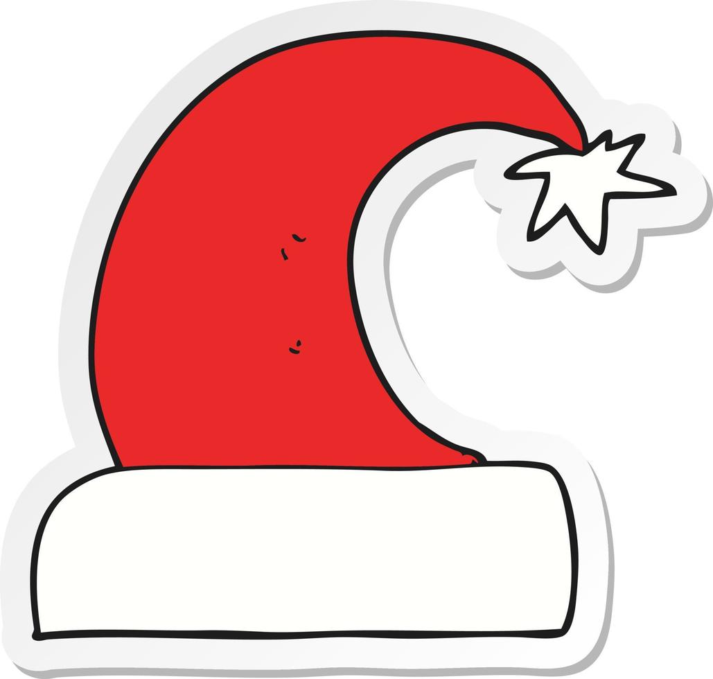 Aufkleber einer Cartoon-Weihnachtsmütze vektor