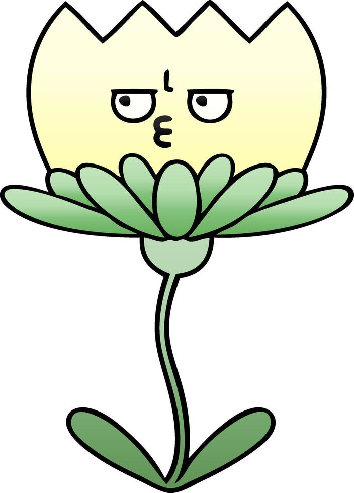 Farbverlauf schattierte Cartoon-Blume vektor