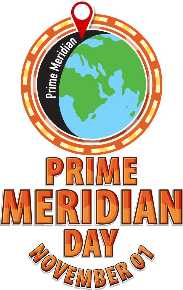 främsta meridian dag logotyp begrepp vektor