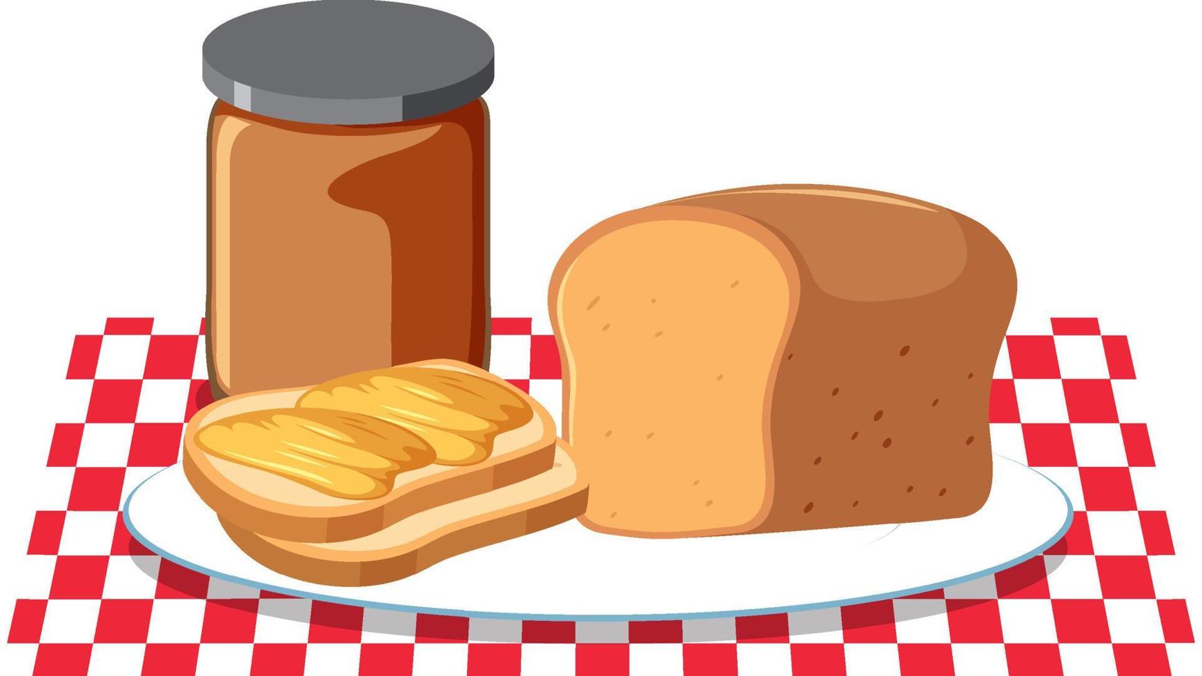 Brot-und-Butter-Picknick-Set vektor