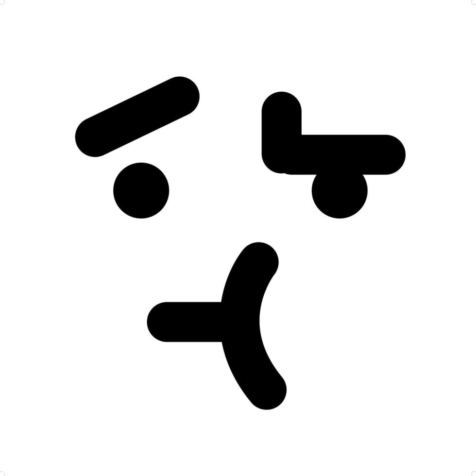 Symbol für nervöses, verwirrtes Gesicht vektor