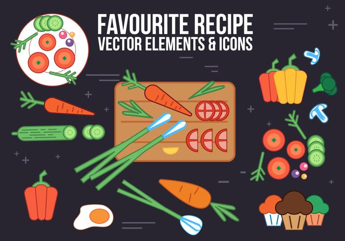 Gratis recept vektorelement och ikoner vektor
