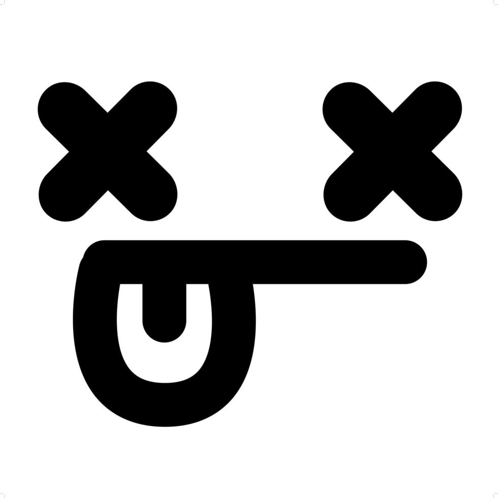 totes Gesicht mit Zungensymbol vektor