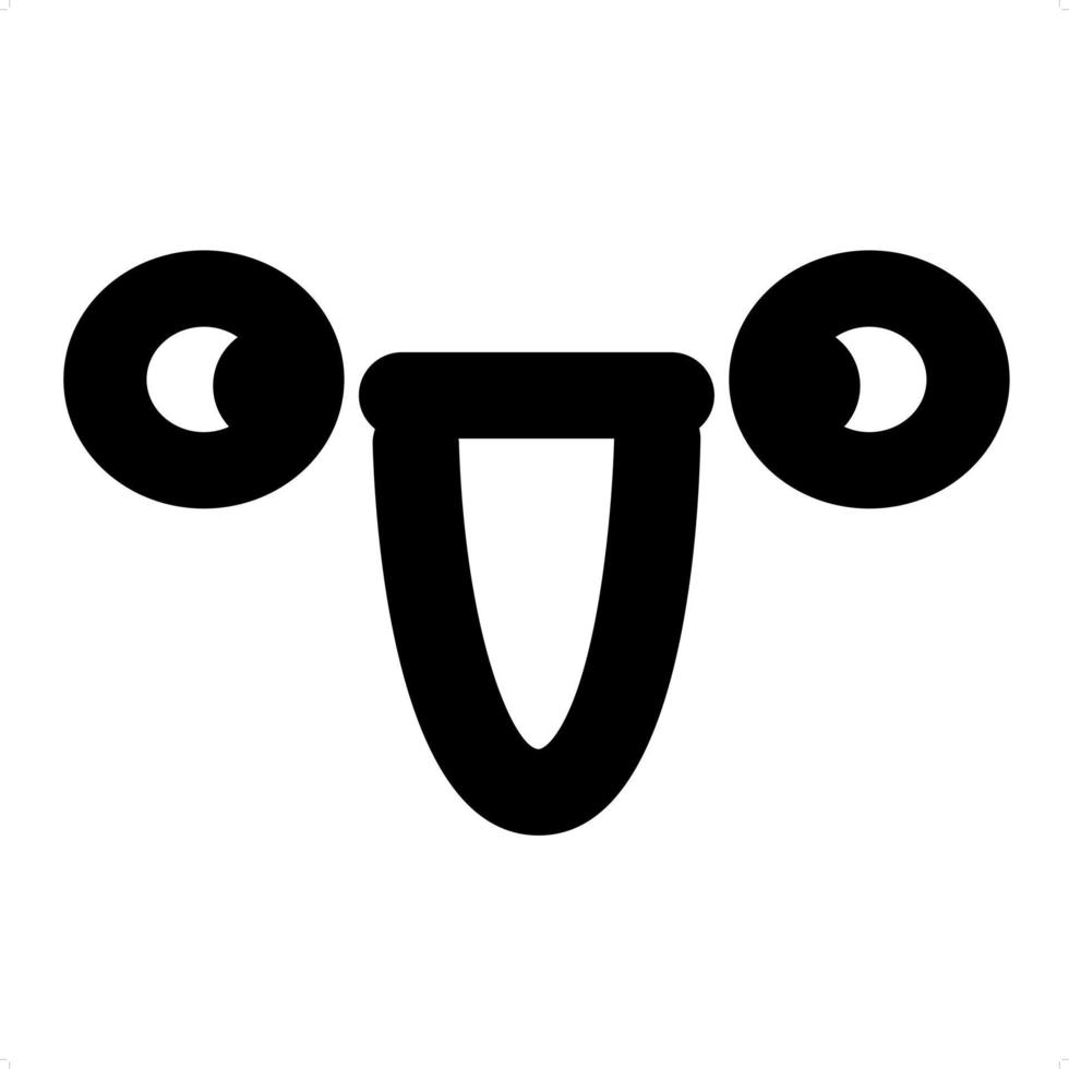 niedliches, glückliches Kreuzaugen-Gesichtssymbol vektor