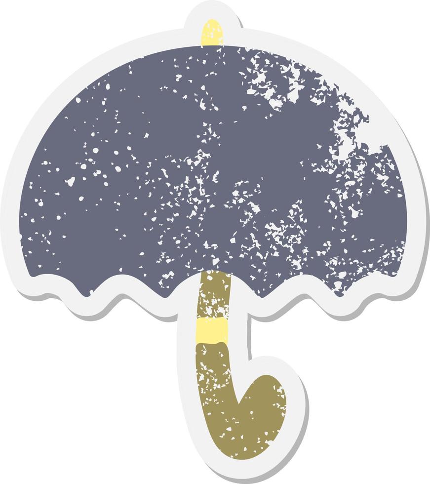 paraply grunge klistermärke vektor