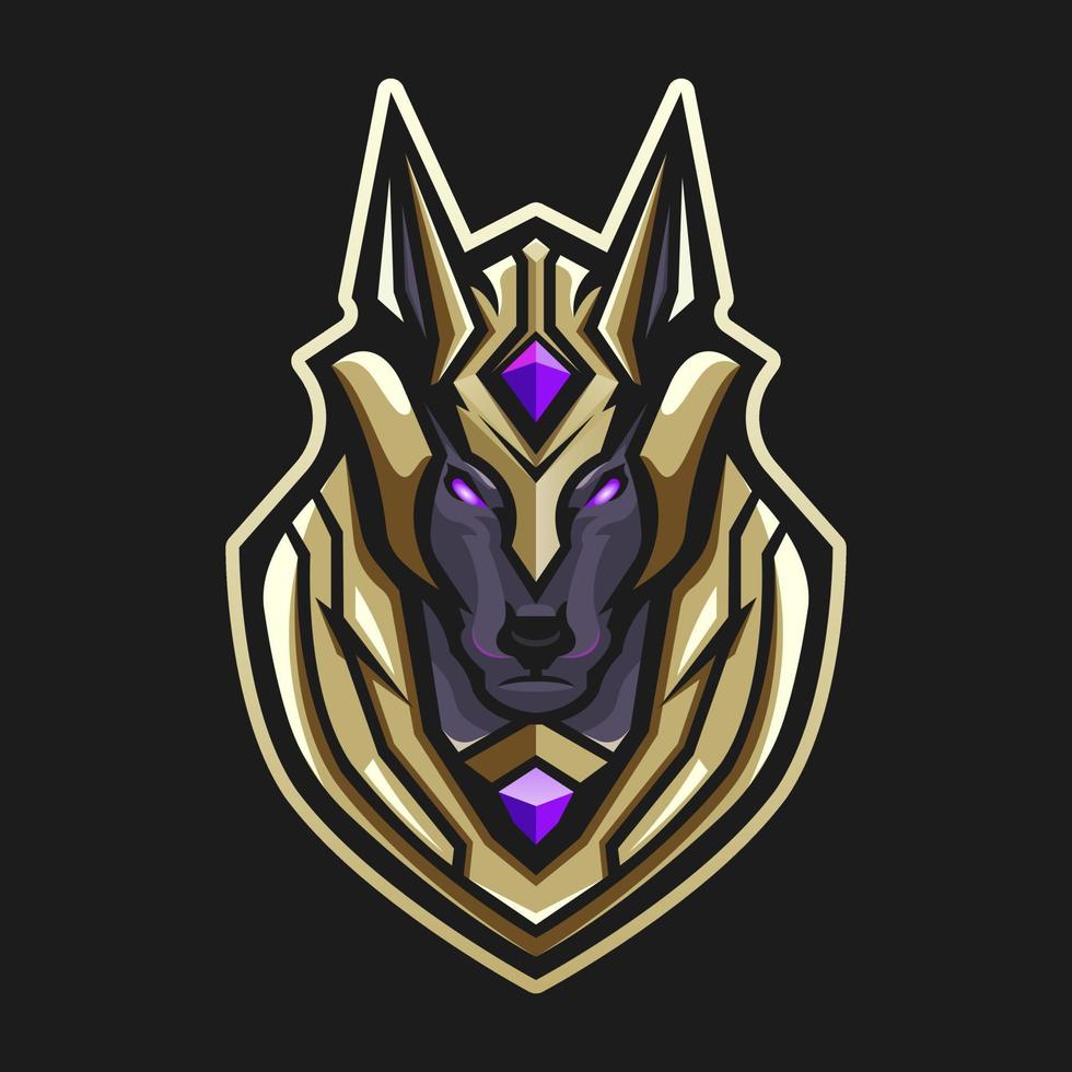 Anubis-Maskottchen-Logo vektor