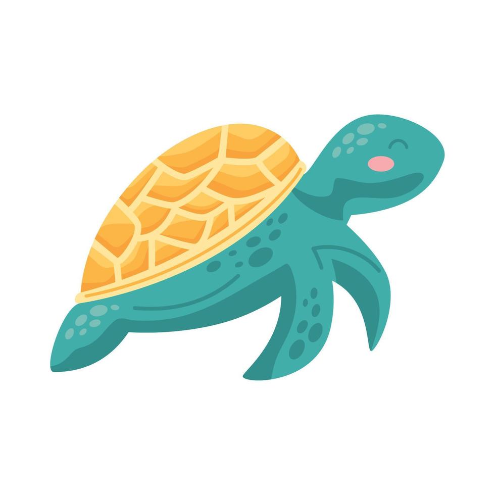 sköldpadda Havsliv djur- swiming vektor
