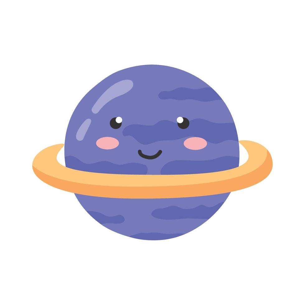 saturn planet kawaii charakter vektor