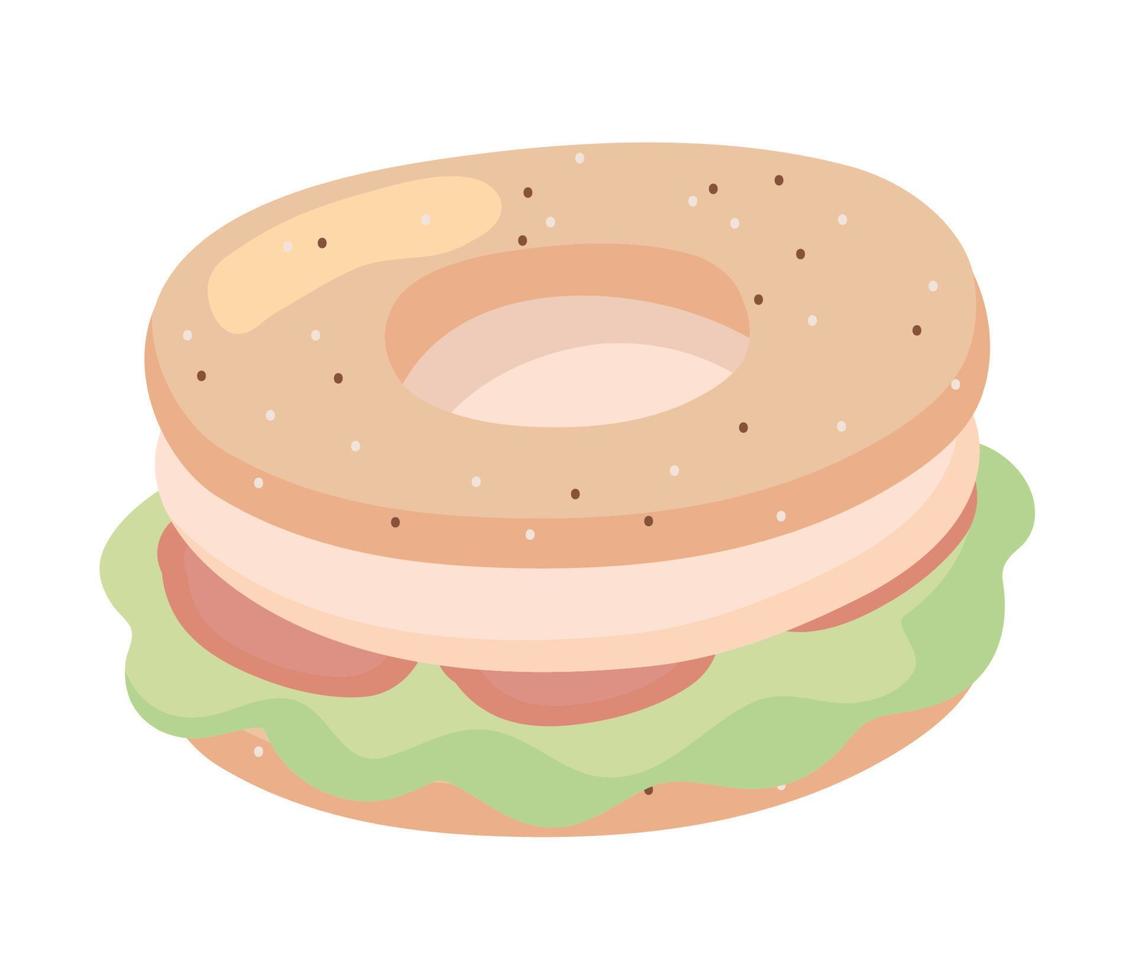 Sandwich-Frühstück-Symbol vektor