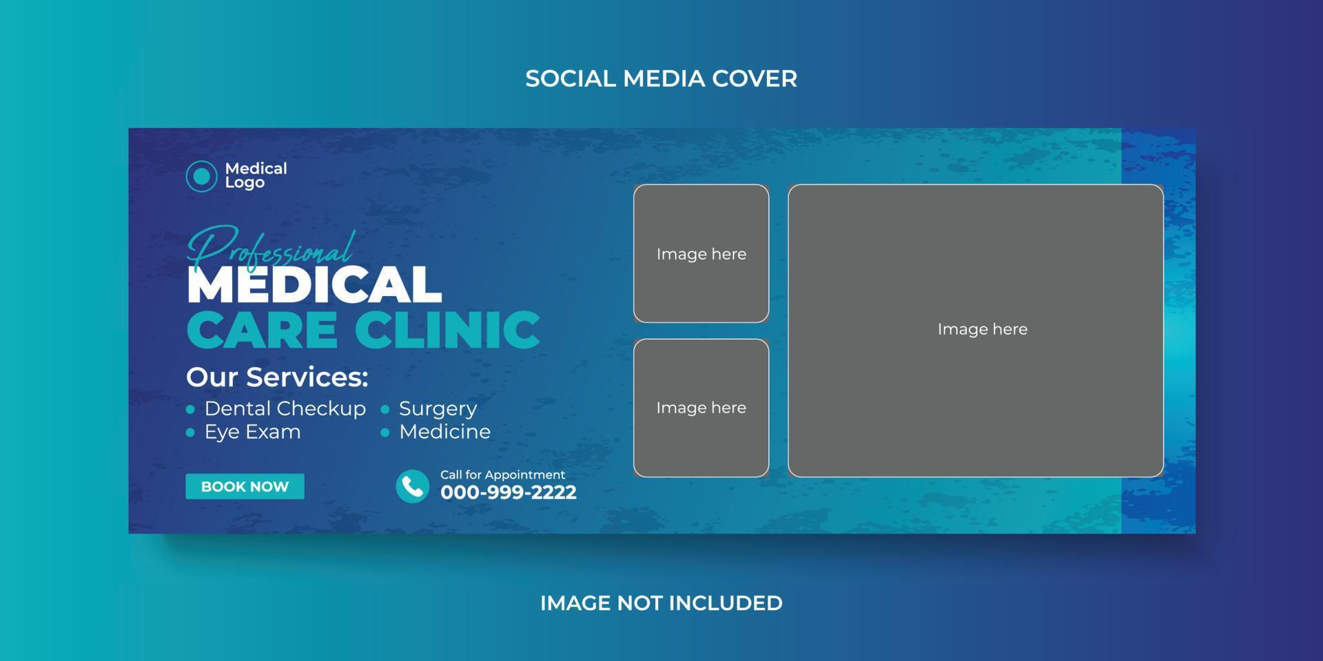 medizinische gesundheit, zahnpflege social-media-cover, facebook-cover, web-banner-vorlage vektor