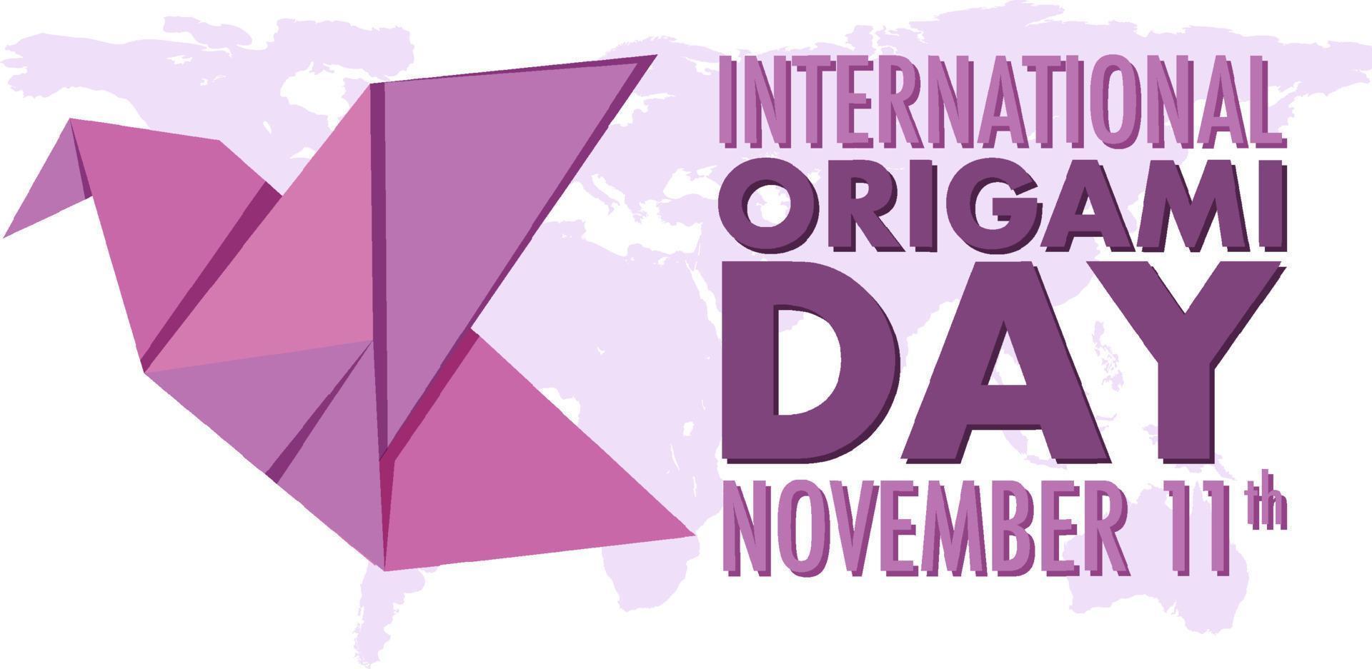 internationell origami dag logotyp design vektor