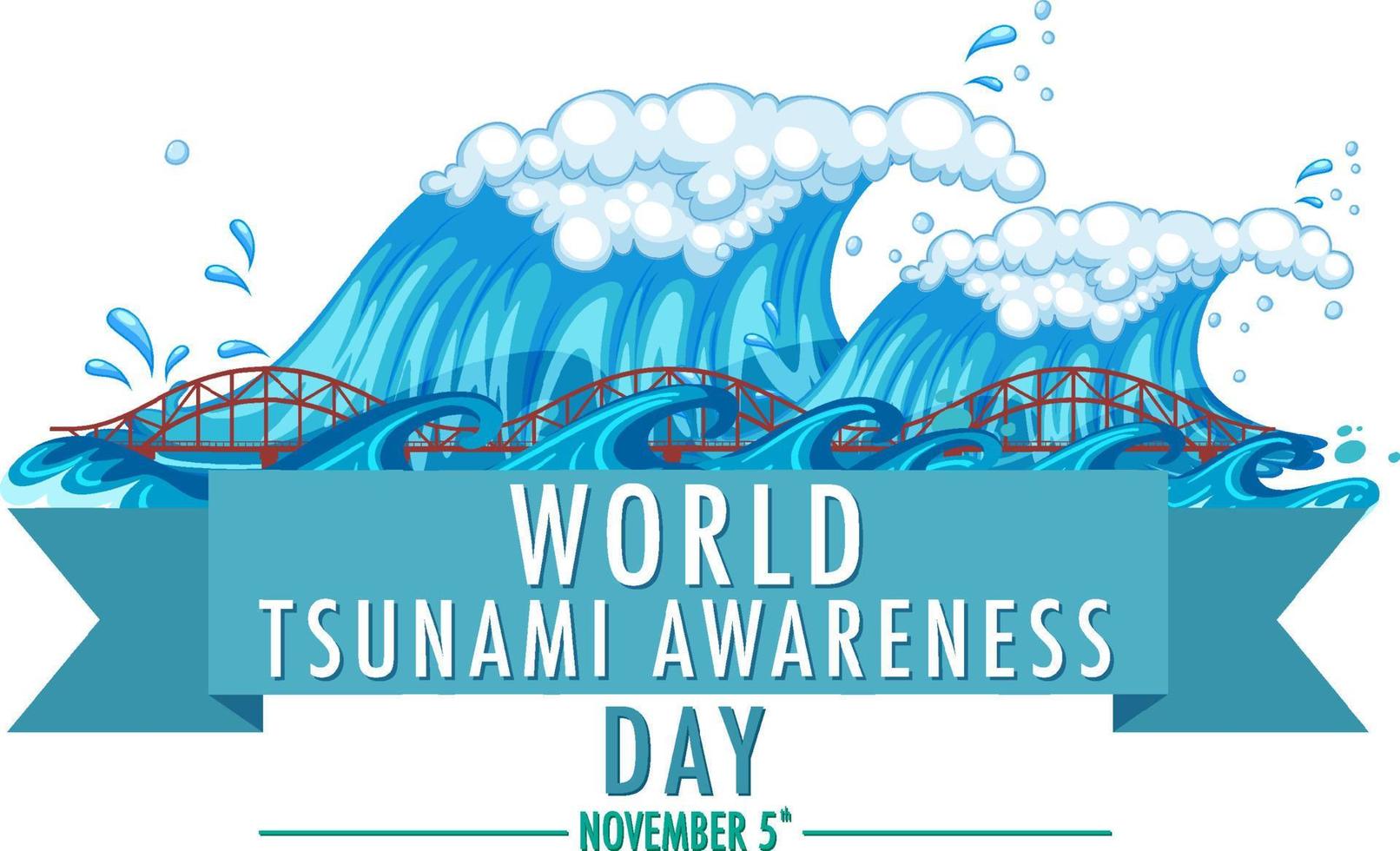 värld tsunami medvetenhet dag baner design vektor