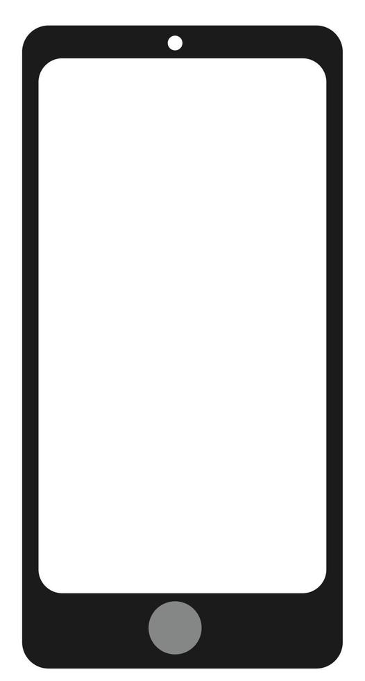 Smartphone-Vektorsymbol. Wireframe-Kontur des Mobiltelefons, Mobiltelefonzeichen auf weißem Hintergrund. elegante Linienart Gerätesymbolkunst. gadget mit kreis oben, logoillustration. vektor