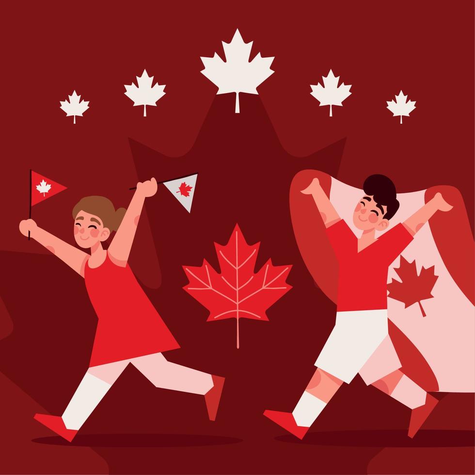 Glücklicher Kinder-Kanada-Tag vektor