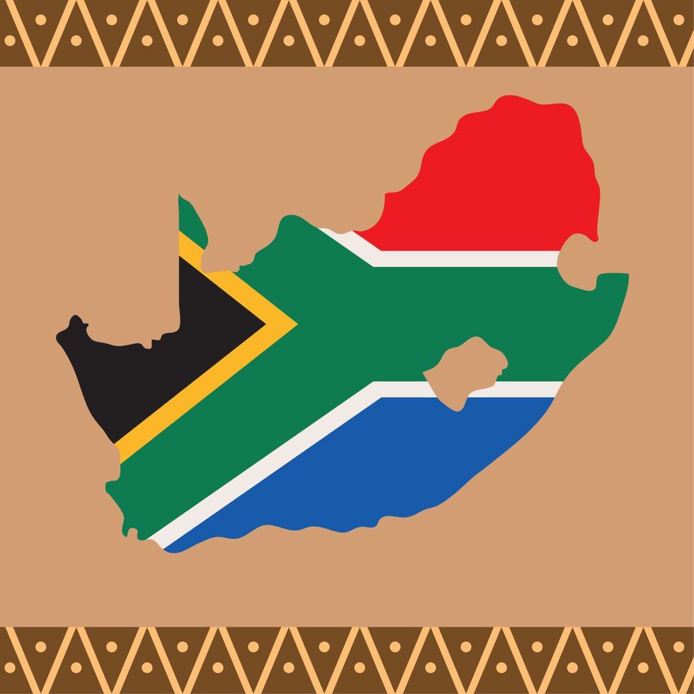 söder afrika Karta och flagga vektor