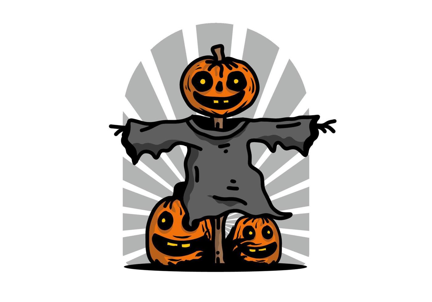 skrämmande halloween pumpa illustration design vektor