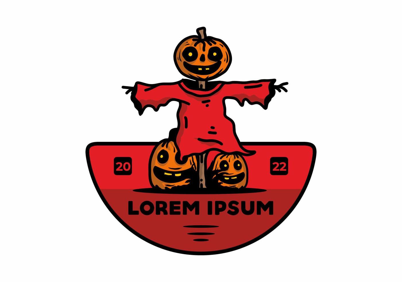 Gruseliges Halloween-Kürbis-Illustrationsdesign vektor