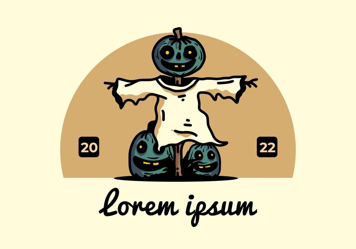 skrämmande halloween pumpa illustration design vektor