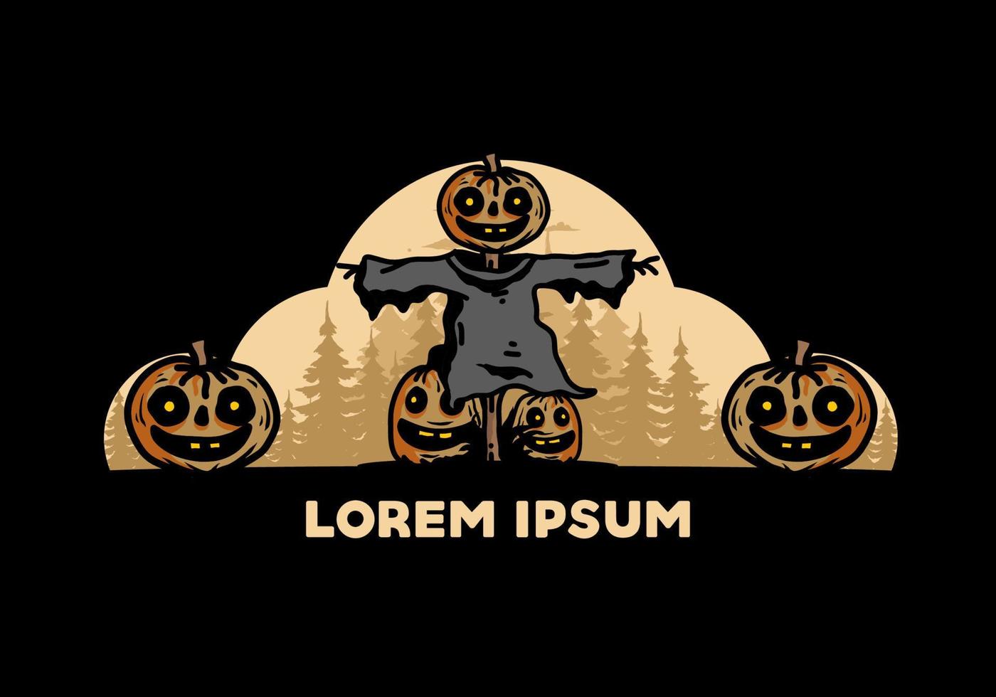 skrämmande halloween pumpa illustration design vektor