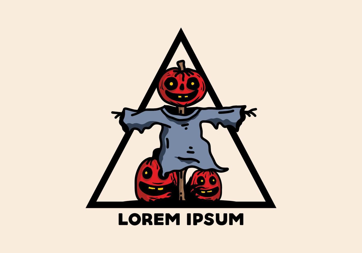 skrämmande halloween pumpa illustration design vektor