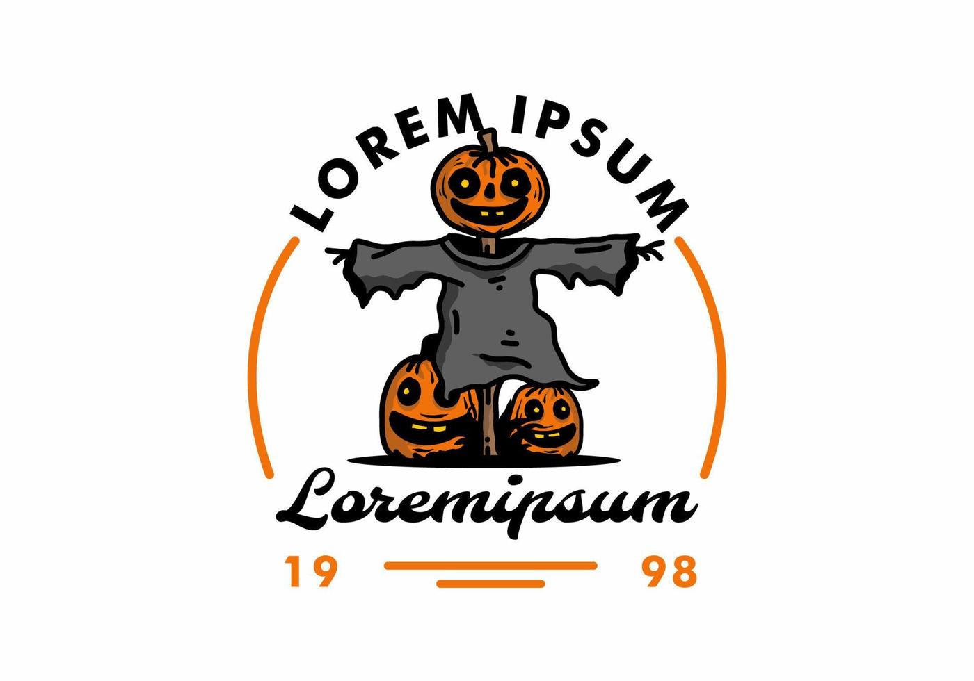 skrämmande halloween pumpa illustration design vektor