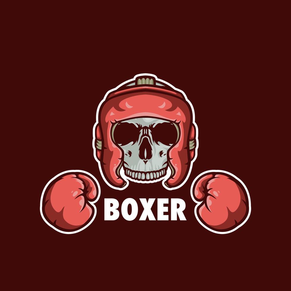 boxer schädel e sport logo vektor