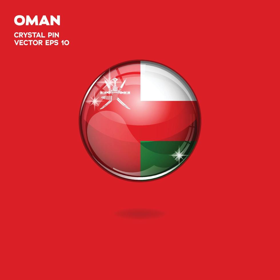 oman flagga 3d knappar vektor