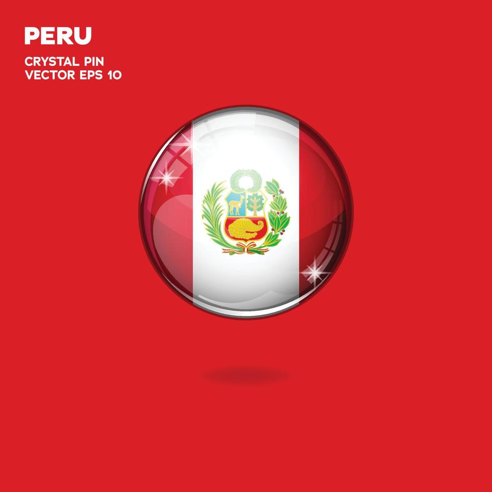 Peru-Flagge 3D-Schaltflächen vektor