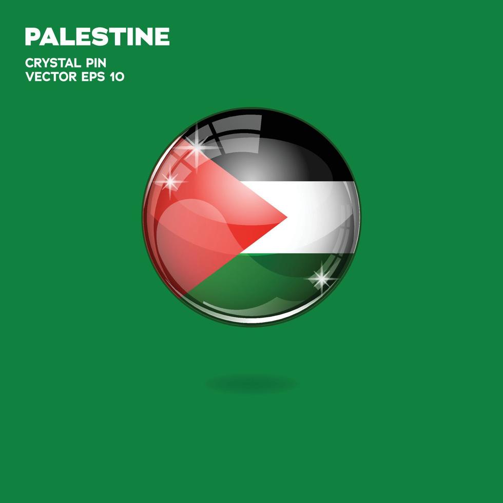 palestina flagga 3d knappar vektor